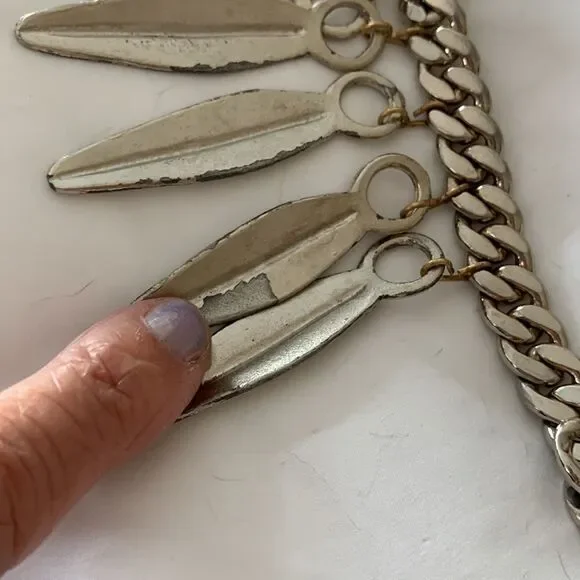 YSL silver chain link belt leaf design - Picture 9 of 14